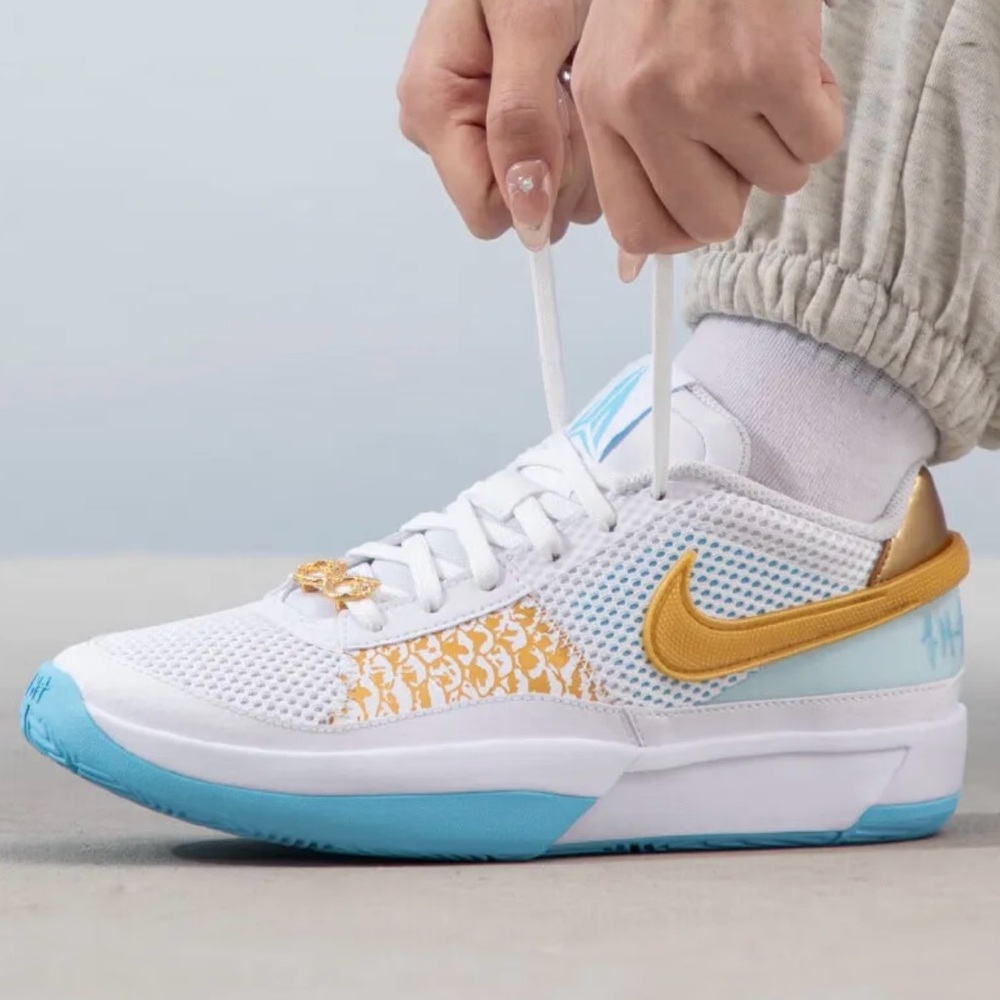 Nike Ja 1 Chinese New Year- Dragon Basketball Shoes FZ8327-103 White Youth Size - Picture 1 of 10